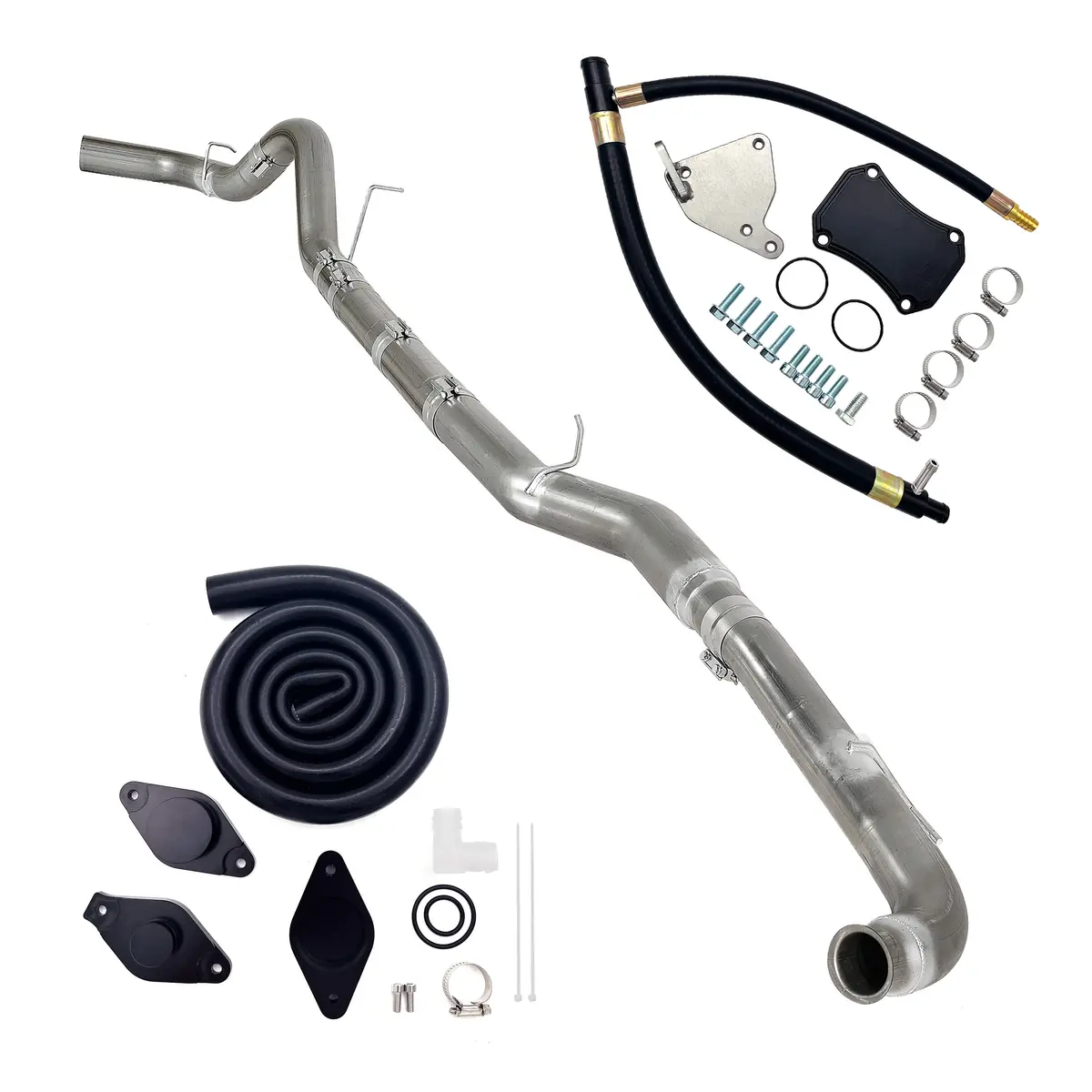 Seguler 4" Dp-Back Dpf Delete Pipe & Egr/Ccvdelete Kit For 2011-2015 Lml 6.6L Duramax 1