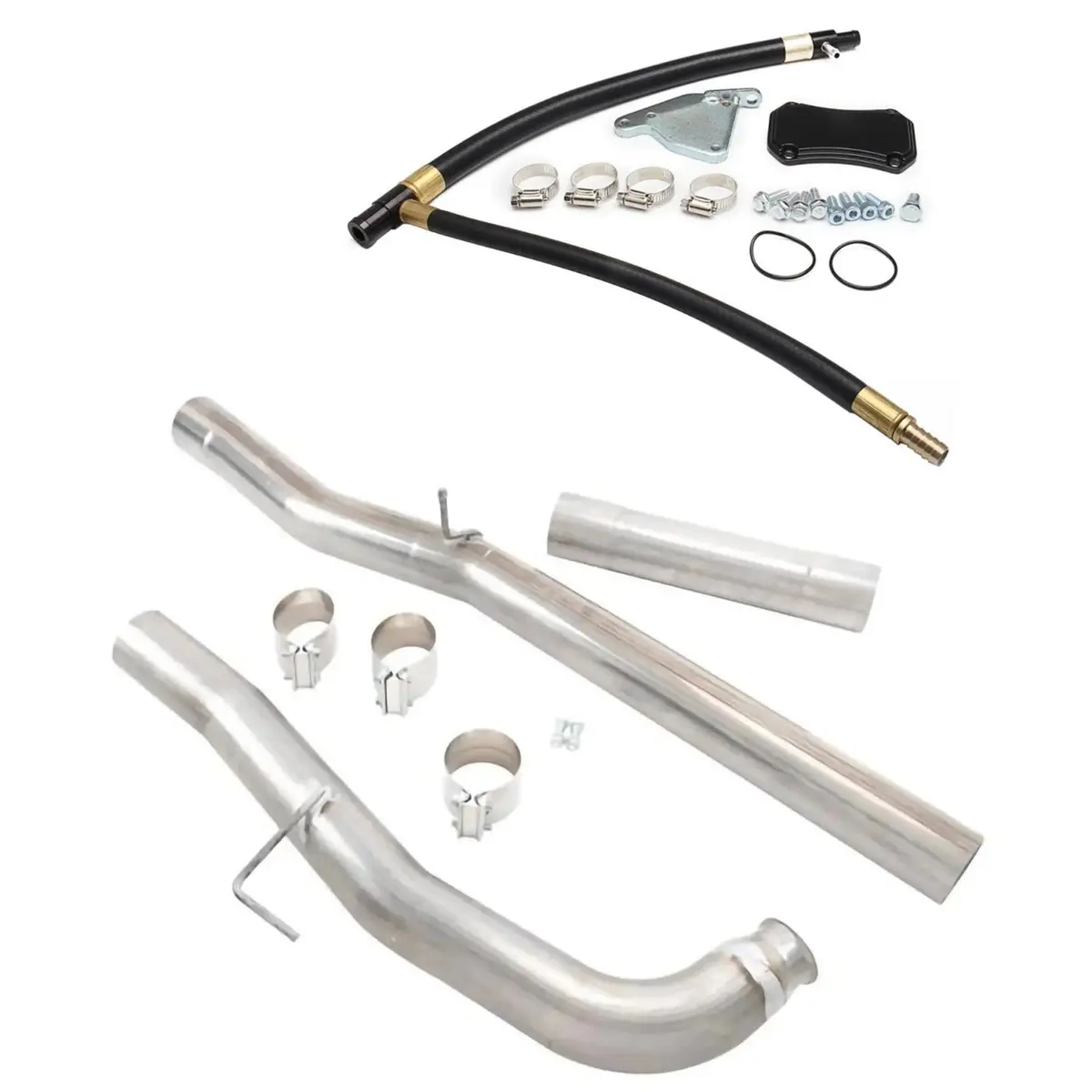 For 2011-2015 6.6L Duramax Lml Chevy Silverado 4 Inch Exhaust Muffler Pipe & Egr Delete Kit Generic 1