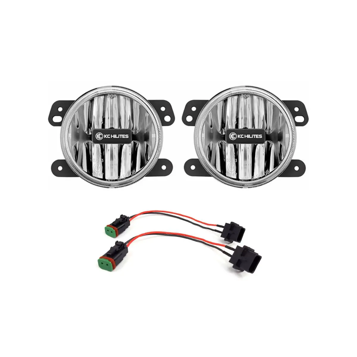 Kc Hilites 4" Gravity® Led G4 - 2-Light System - Sae/Ece - 10W Fog Beam - For 18-21 Jeep Jl / Jt Stock Bumper # 506 1