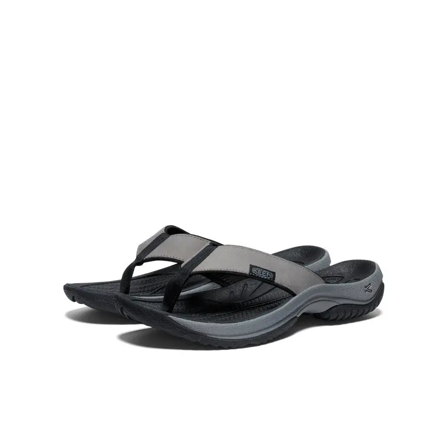 Men's Kona Leather Flip-Flop | Steel Grey/Black 3