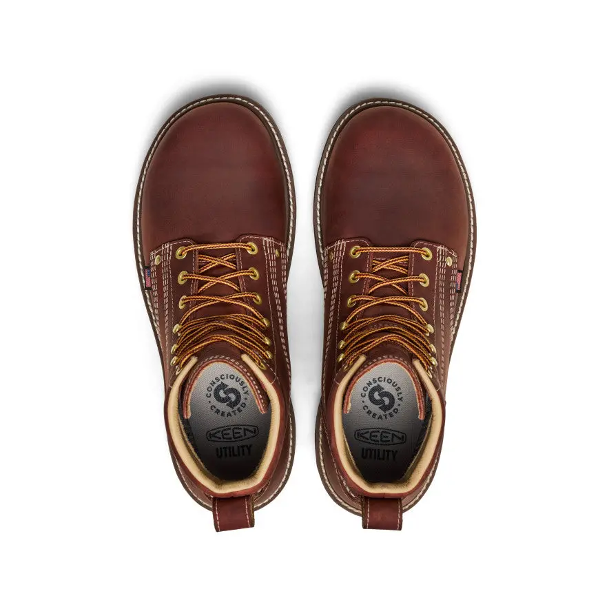 Men's Liberty 6" Waterproof 90° Heel Boot (Soft Toe) | Bombay Brown/Gum 4
