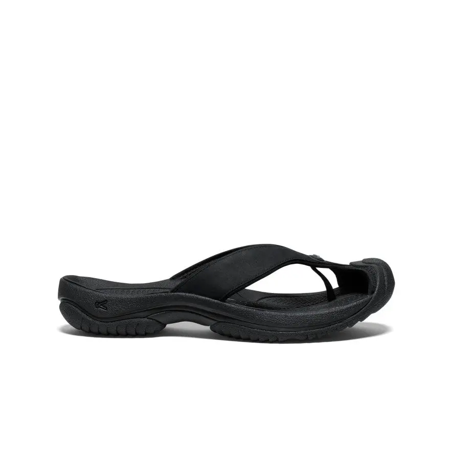 Men's Waimea Leather Flip-Flop  |  Black/Black 1