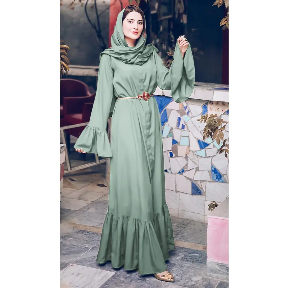 Pleated Maxi Abaya (Pastel Color) 1
