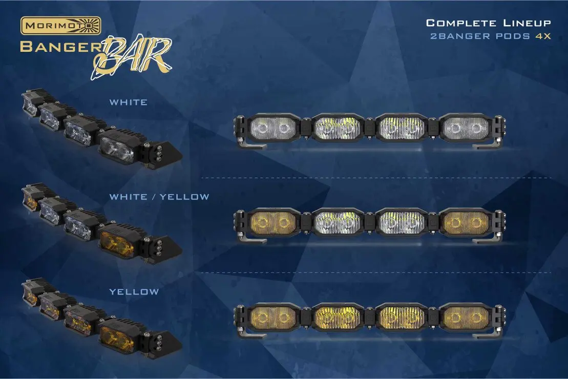 Morimoto 2Banger Bars: (4-12 Pod / 16"- 47") (Hxb Power - Yellow) 5