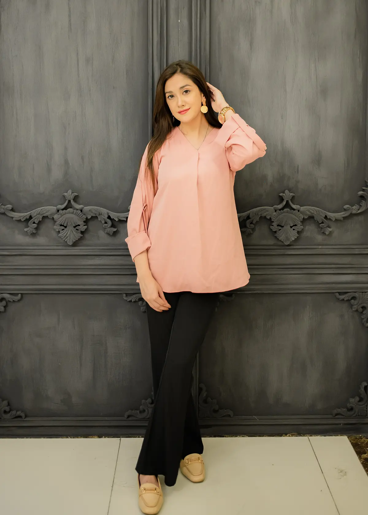 Pleated Top Pink 1