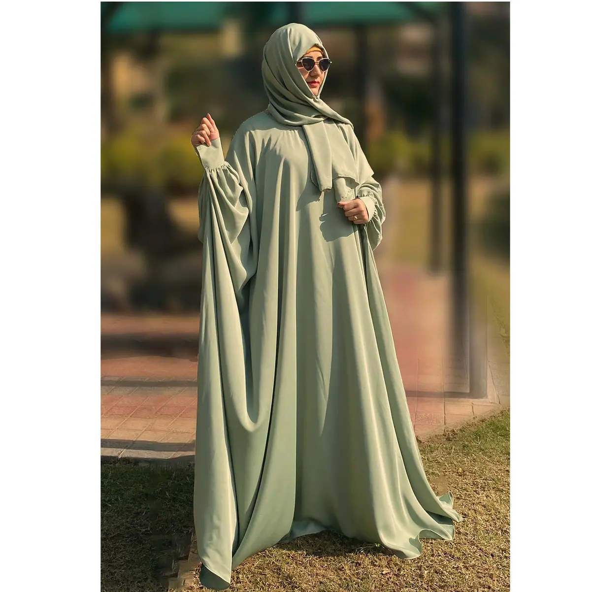 Cuff Sleeve Abaya (Pastel-006) 1