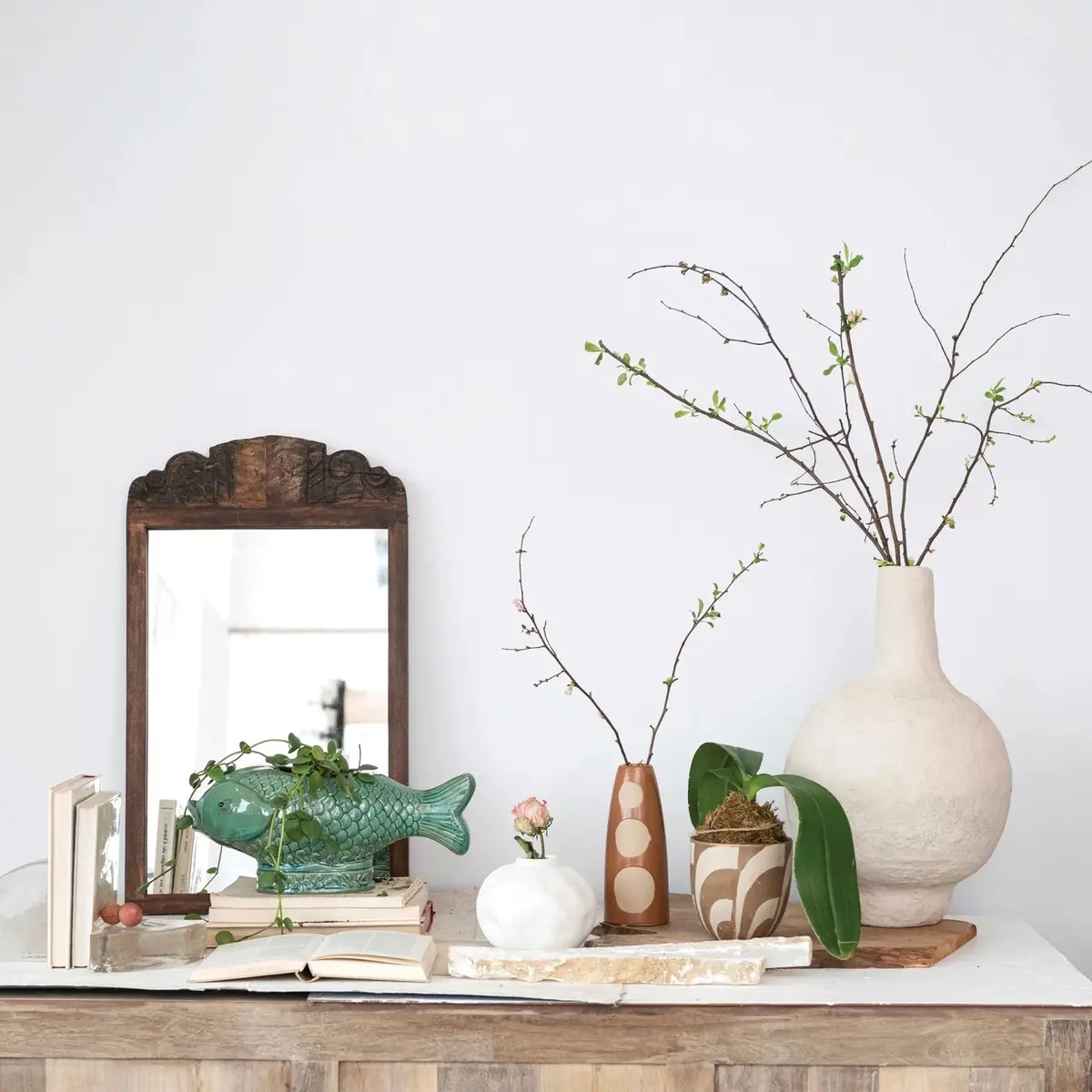 Debossed Stoneware Fish Planter 1
