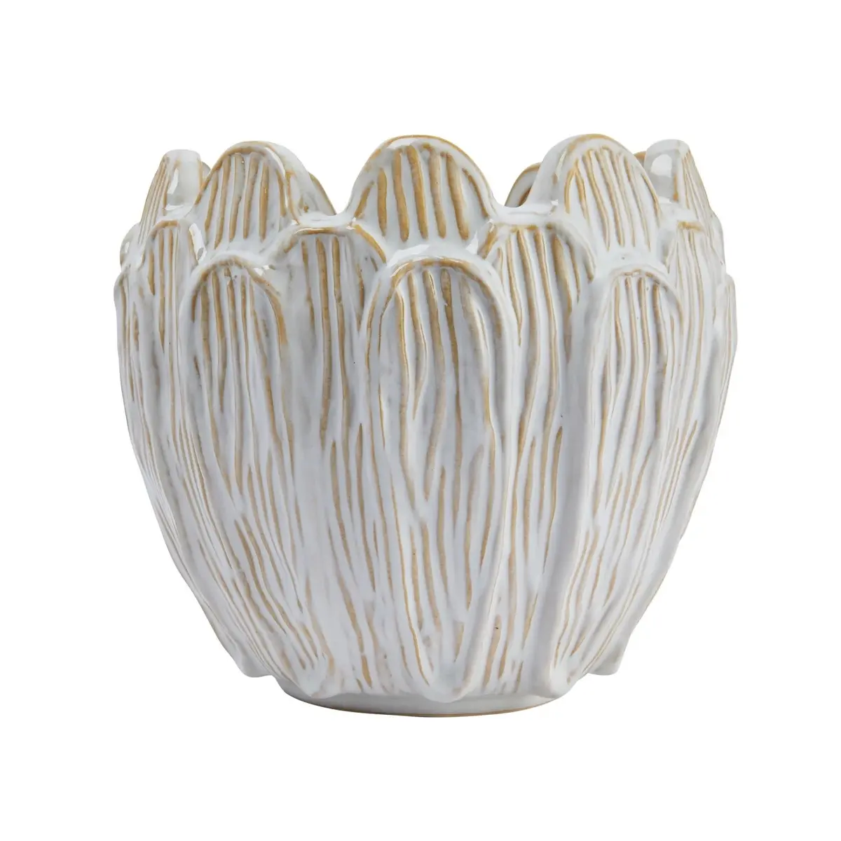 8" Debossed Flower Shaped Planter 1