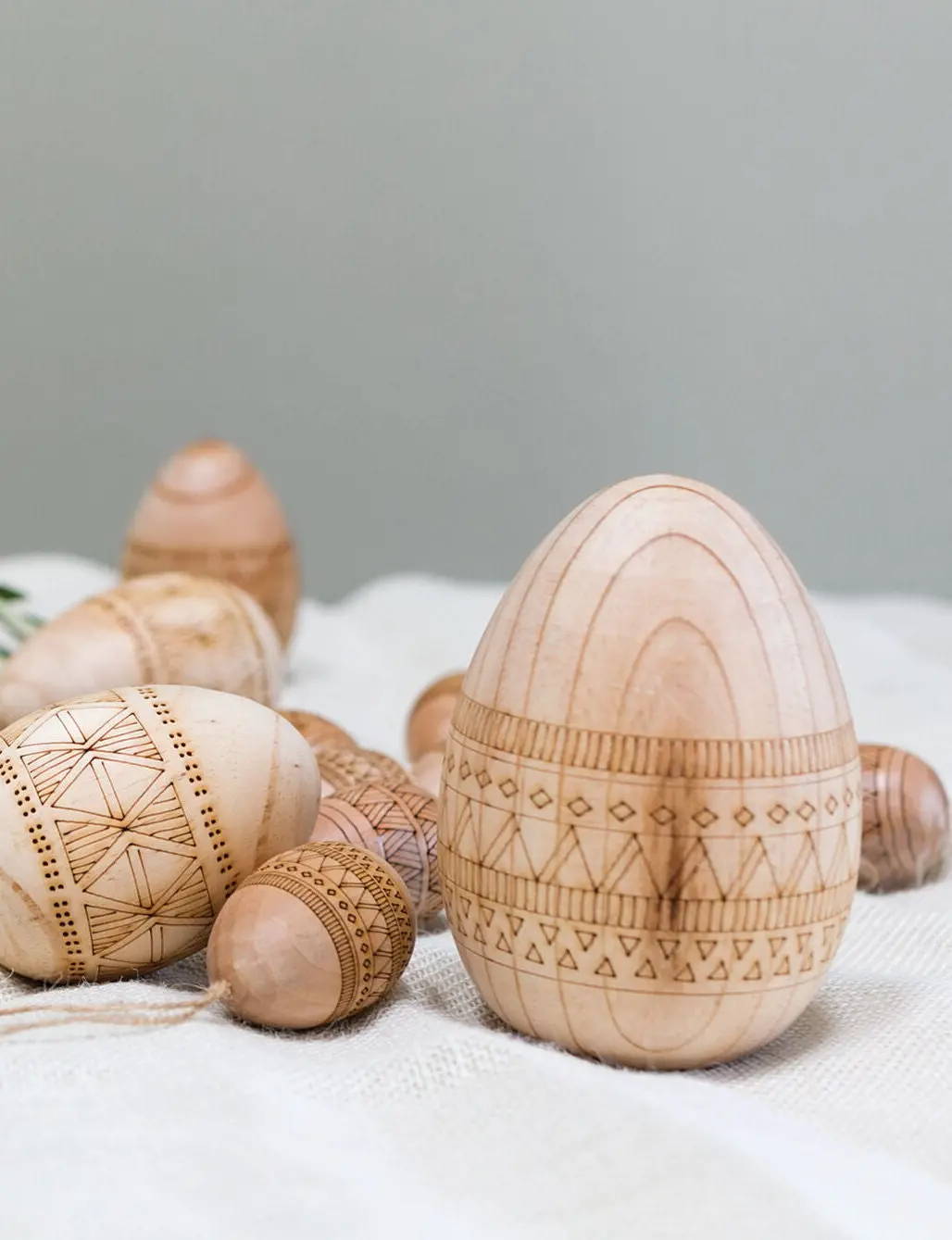 Carved Wooden Egg, Large 1