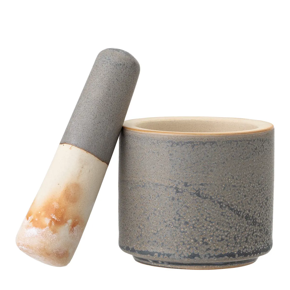 Stoneware Mortar And Pestle, Set Of 2 1