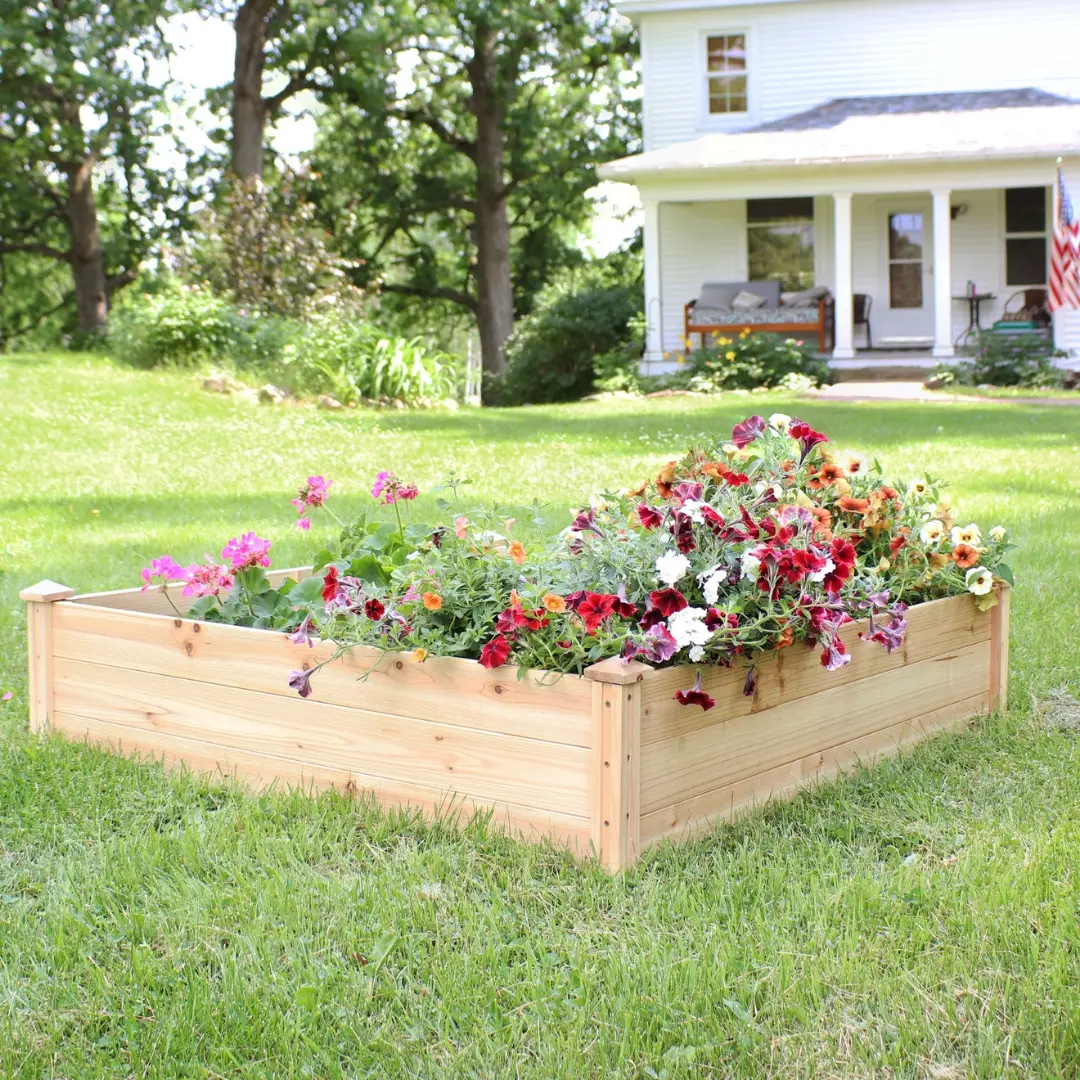 Square Wood Raised Garden Bed - 48" X 48" 1