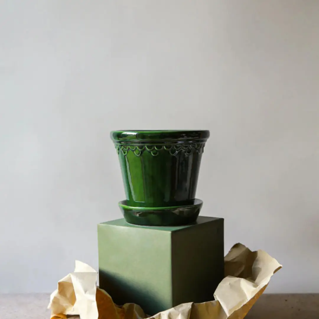 Bergs Københavner Glazed Pot, Green, 10Cm (3.8") 1