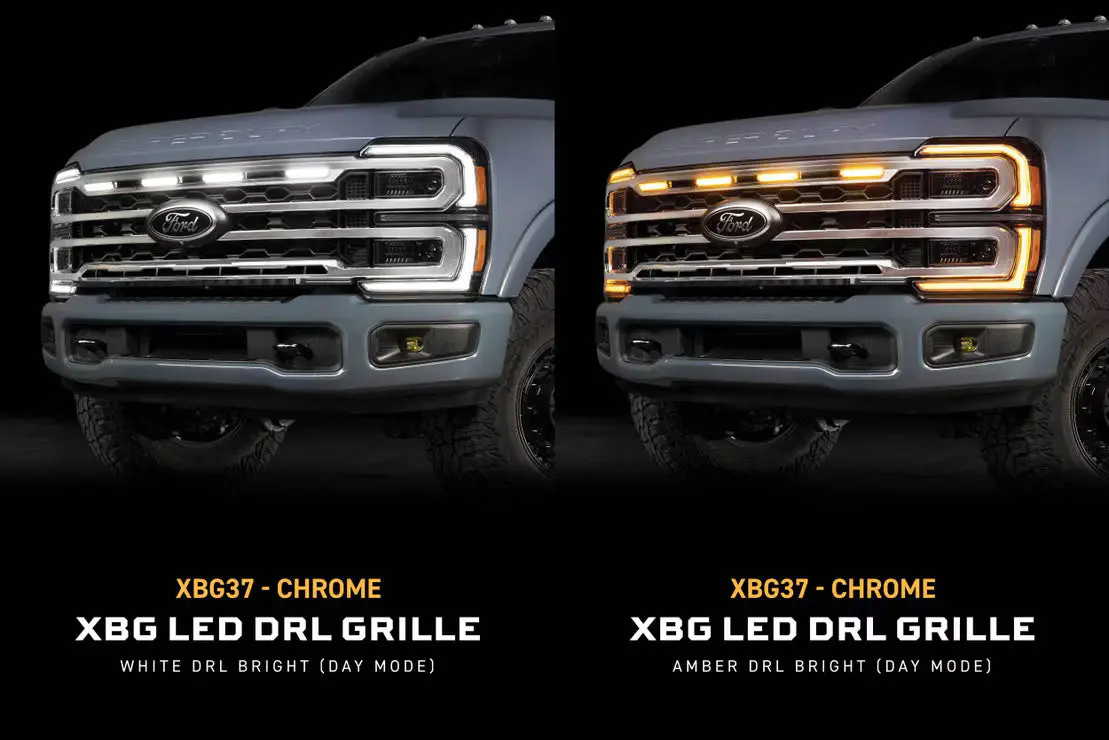 2023+ Ford Super Duty Xbg Led Drl Grille (Chrome Or Black) 2