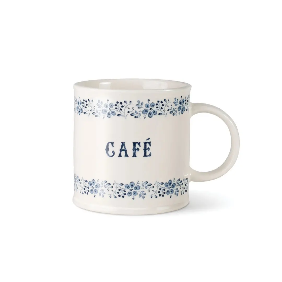 Cream & Blue Le Cafe Mug 1