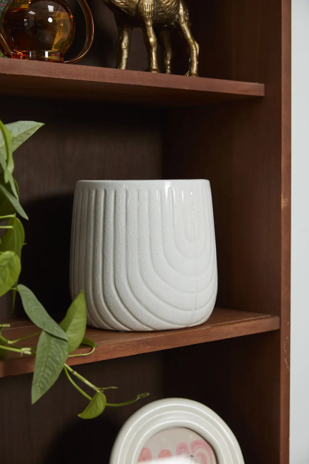 White Coronado Ceramic Pot, Large 1