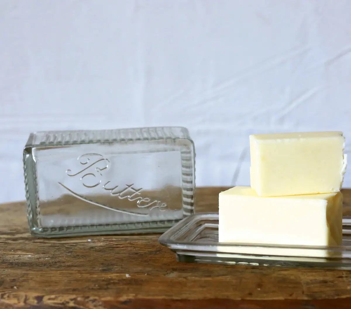 Pressed Glass Butter Dish 1