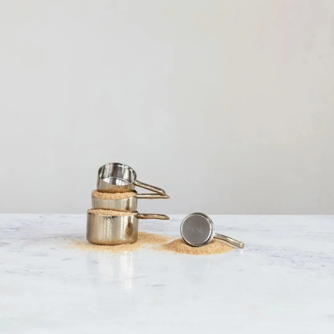 Stainless Steel Measuring Cups With Twig Shaped Handles, Set Of 4 1