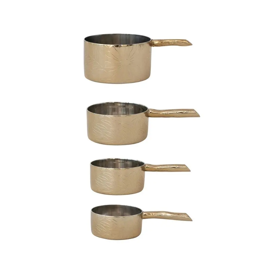 Stainless Steel Measuring Cups With Twig Shaped Handles, Set Of 4 2