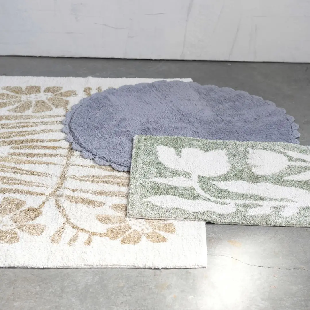 Cotton Tufted Rug W/ Crocheted & Scalloped Trim 1