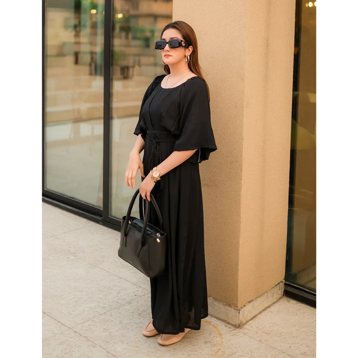 Curve Maxi Dress (Black) 1