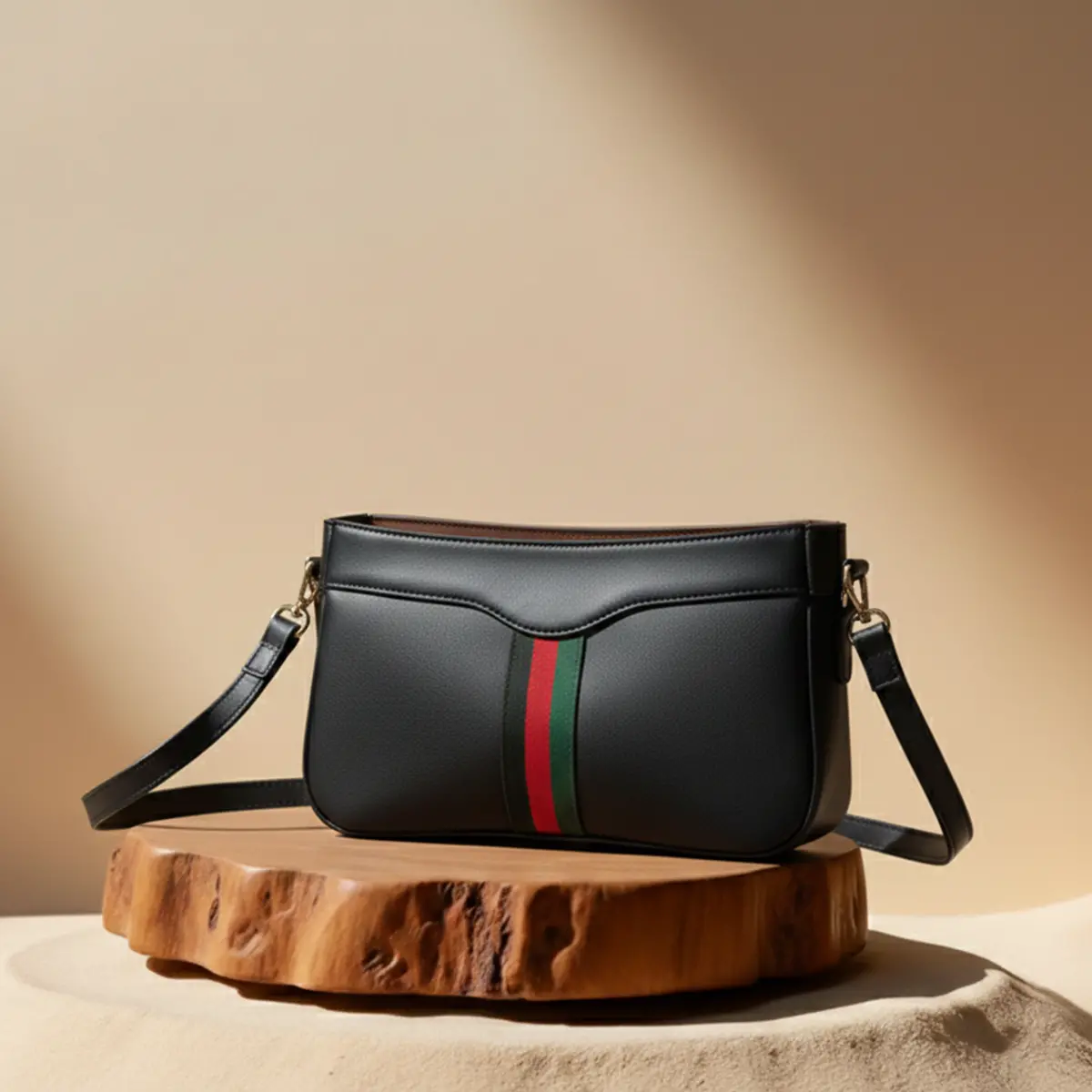 Riviera Stripe Bag Black 1