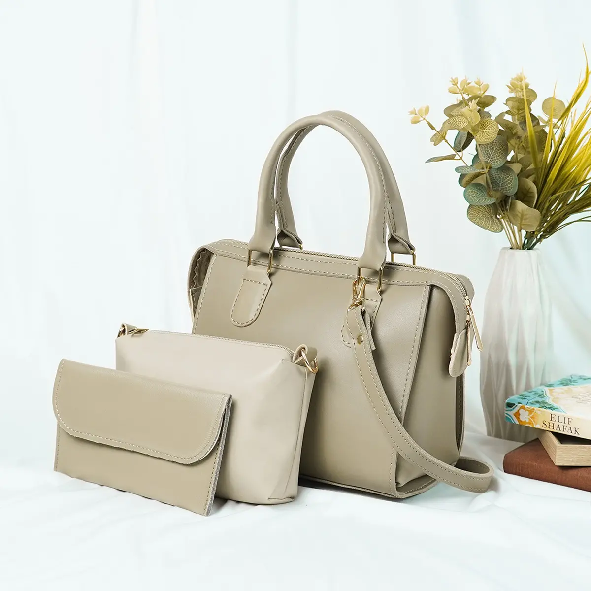 Olive Bag Set Of 3 Beige 1