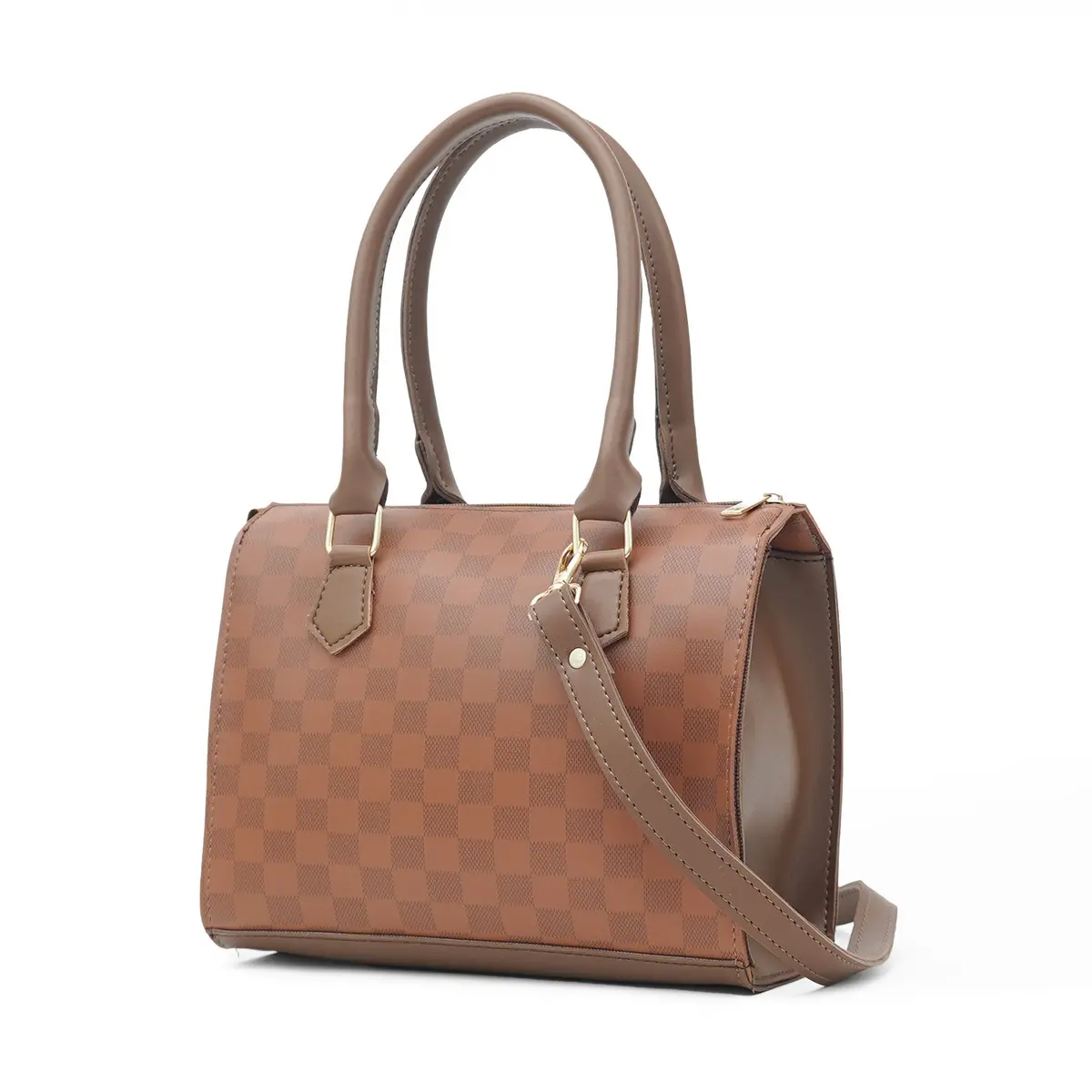 Checkered Handbag  Brown (Checkered) 1