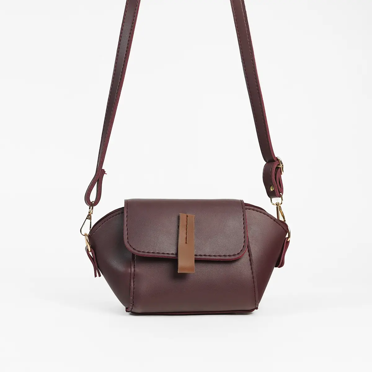 Mini Flap Crossbody Bag Maroon 1