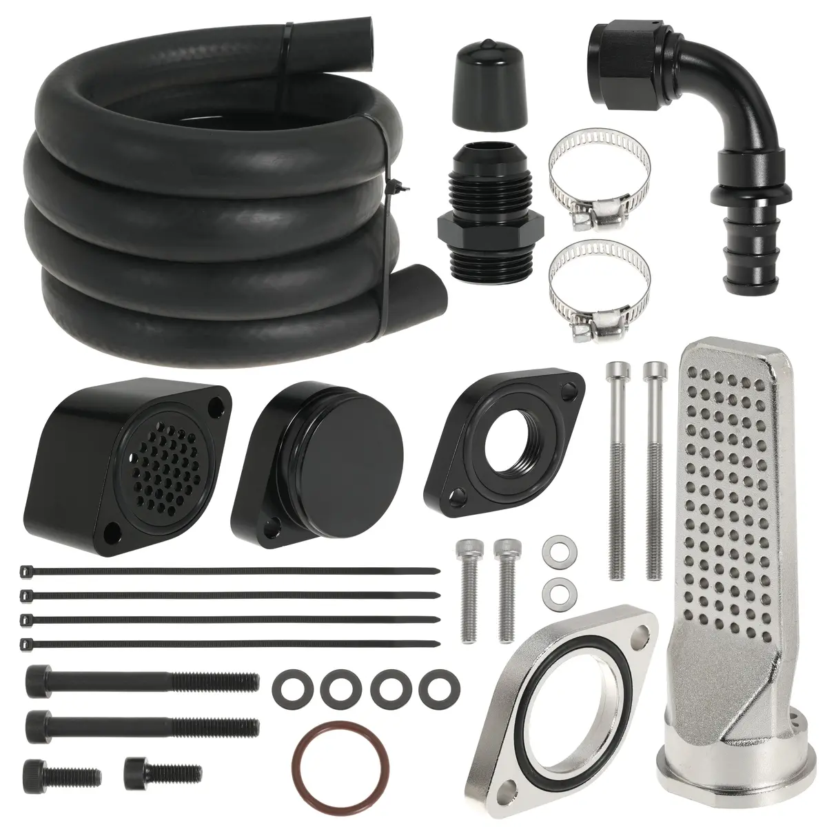 For 2011-2023 6.7L Ford Powerstroke Ccv Pcv Reroute Engine Ventilation Kit 1