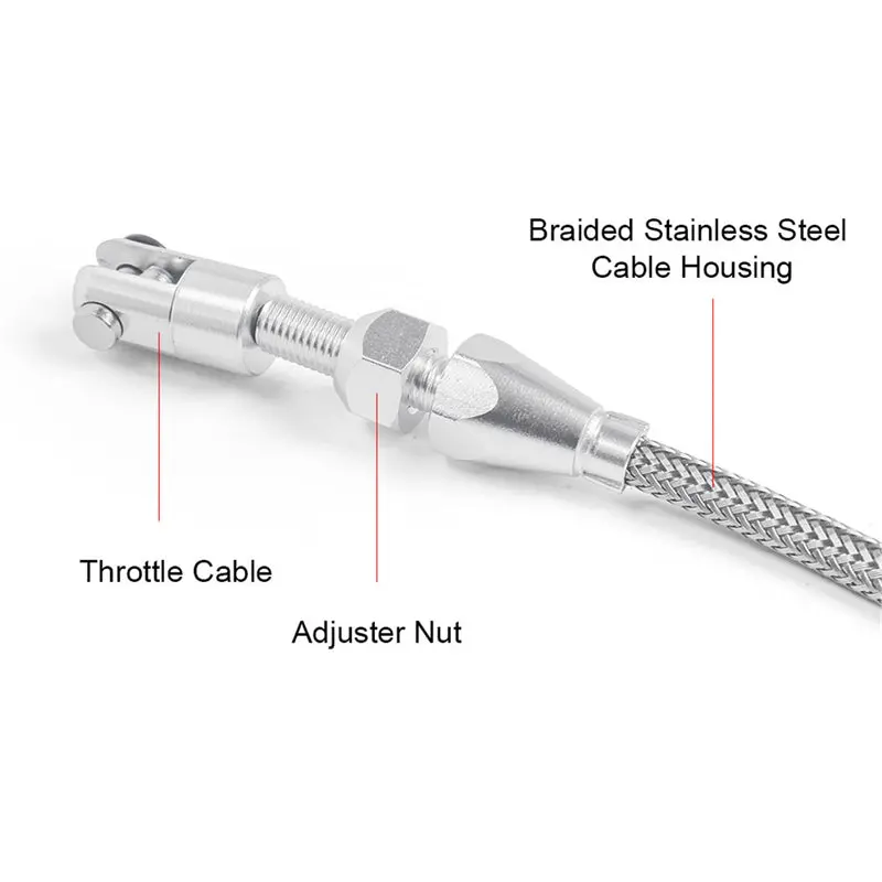 Stainless Steel Braid Car Retrofitting Throttle Cable Kit For Gm Ls1 Engine (36 Inch) 1
