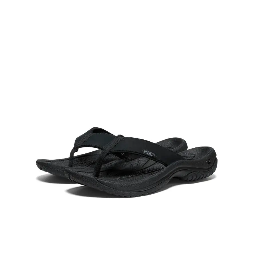 Men's Kona Leather Flip-Flop | Black/Steel Grey 2