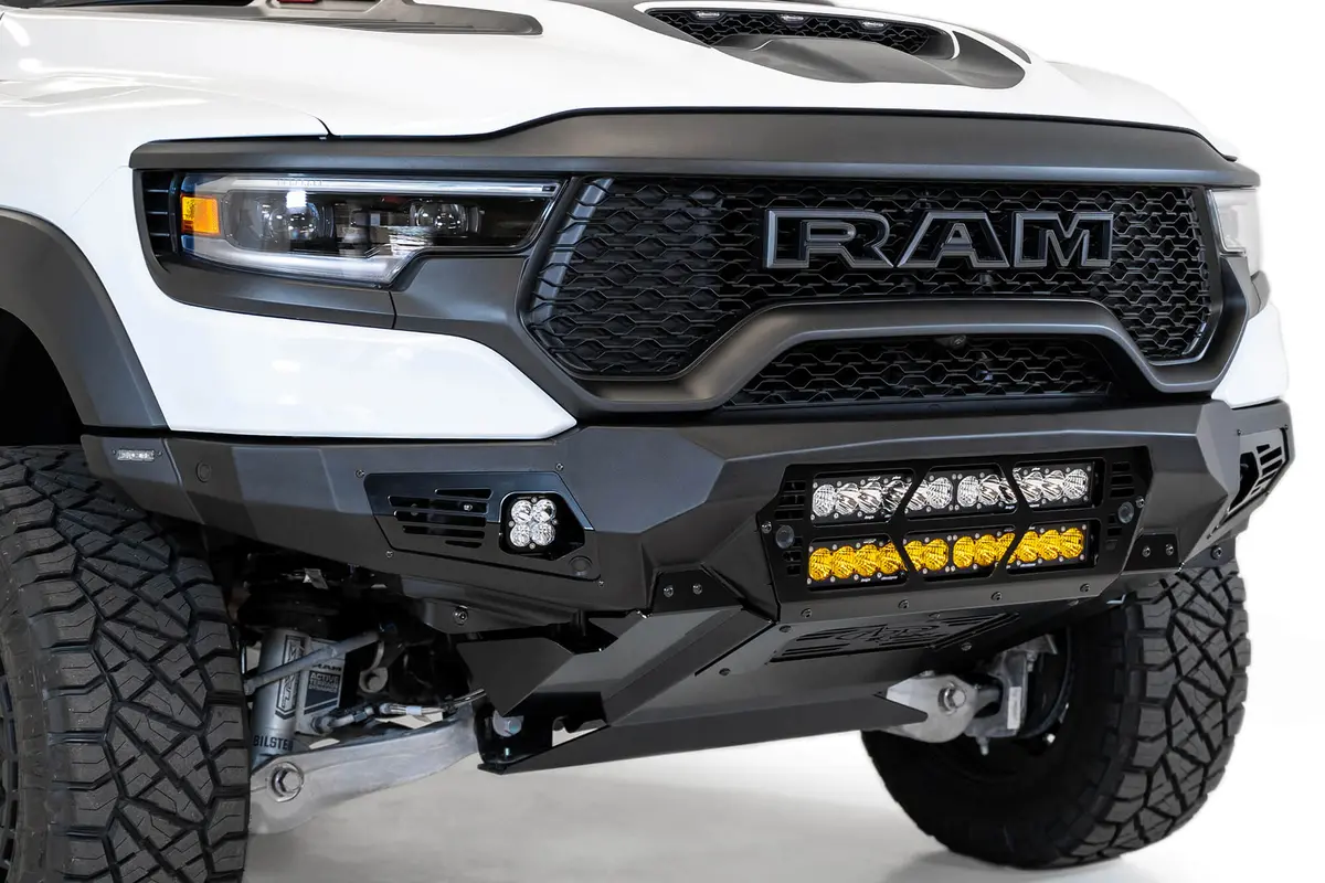 Addictive Desert Designs 2021-2023 Ram 1500 Trx Bomber Front Bumper (20 Inch Lights) - F620012140103 1