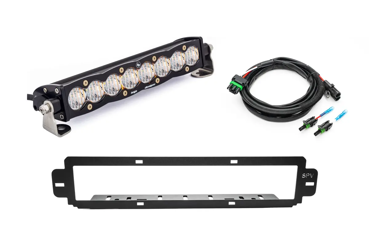 New Spv Parts 2021-2026 Ford F-150 Raptor Bumper Grille Baja Designs Onx6 Or S8 Light Bar Kit (Works With Both Bumpers) 3