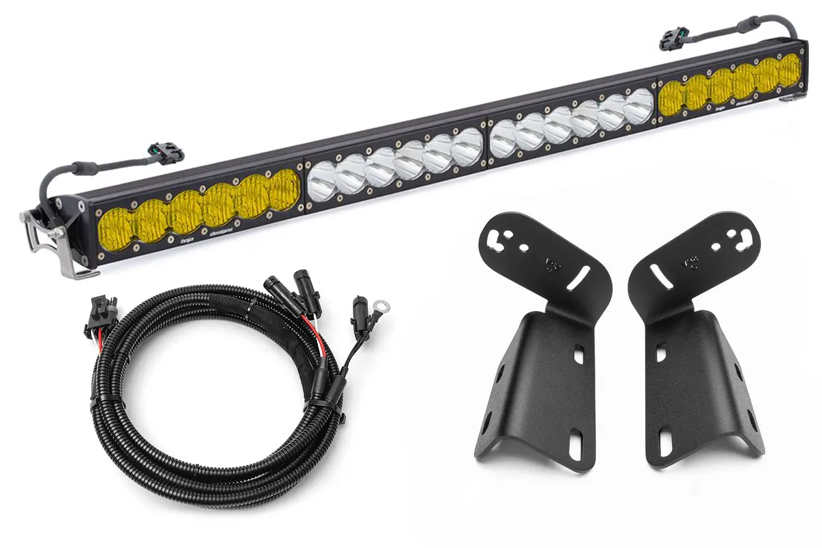 2024+ Gen 3 Ford Raptor Modular Bumper Baja Designs Onx6 Dual (Yellow/White) 40 Inch Bumper Light Bar Kit By Spv Parts 1