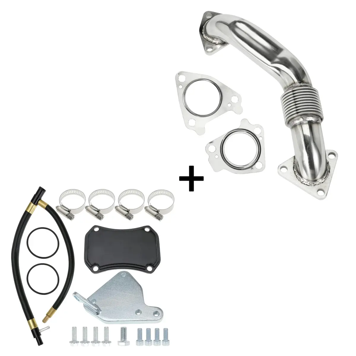 Egr Delete Kit & Up-Pipe For 2011-2016 6.6L Gmc Chevy Duramax Diesel Lml 1