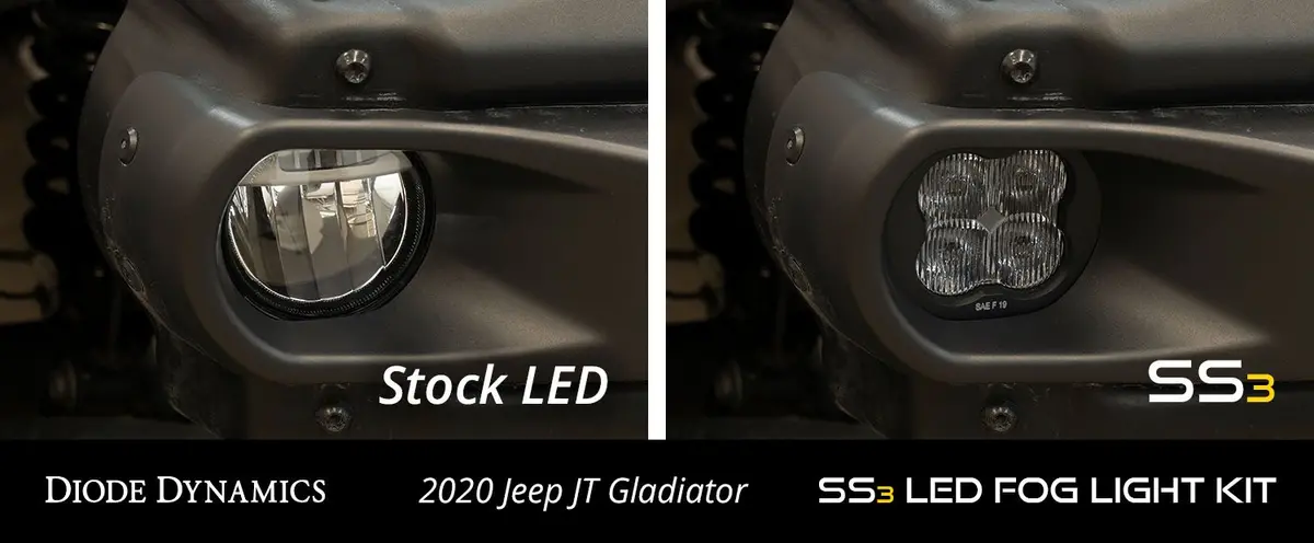 Ss3 Led Fog Light Kit For 2018-2023 Jeep Jl Wrangler (W/ Amber Backlights) 5
