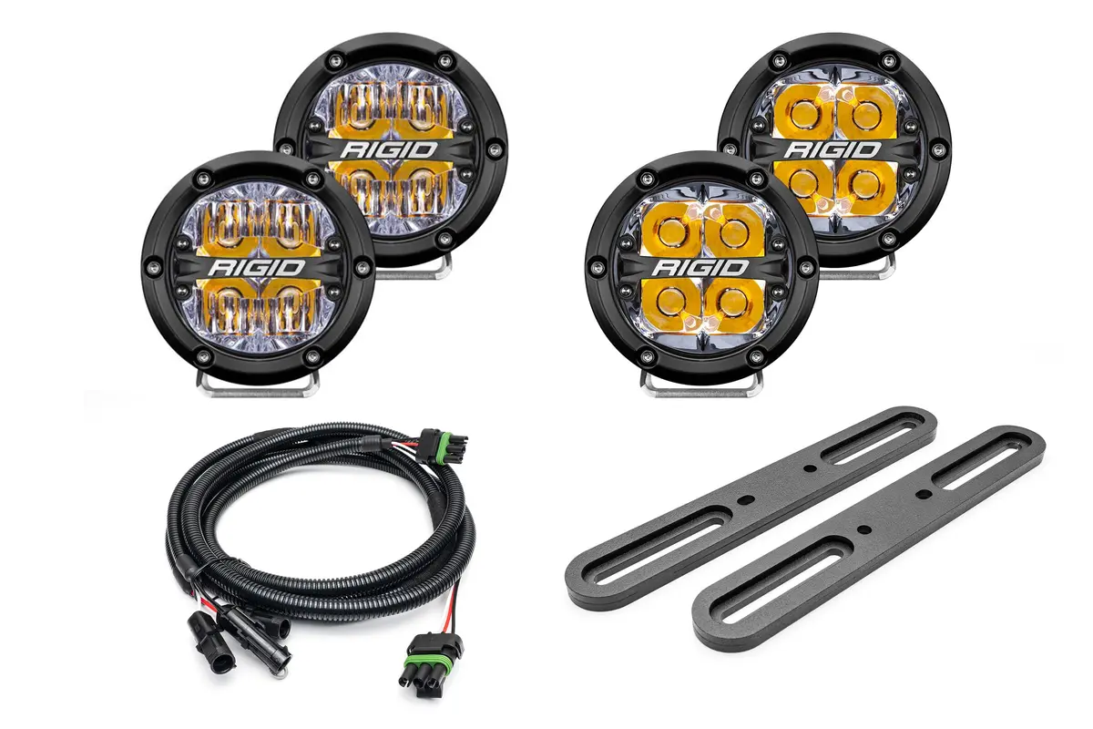 Spv Rigid 2021+ Dual Modular Bronco A-Pillar Light Kit With A Set Of 360 Spot And A Set 360 Drive Lights 1