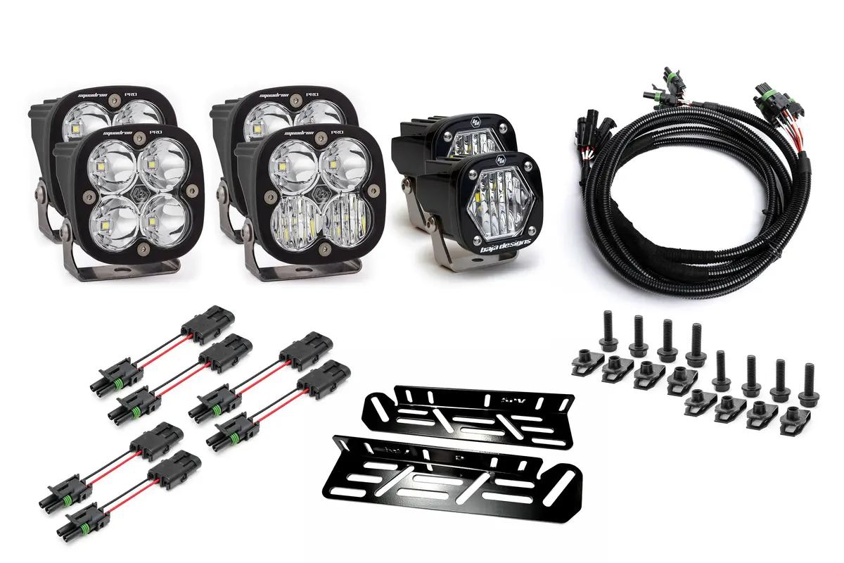 Spv Parts 2021-2026 Ford Raptor Baja Designs S1/Squadron Sport. Pro, Sae, Unlimited Triple Fog Light Kit 4