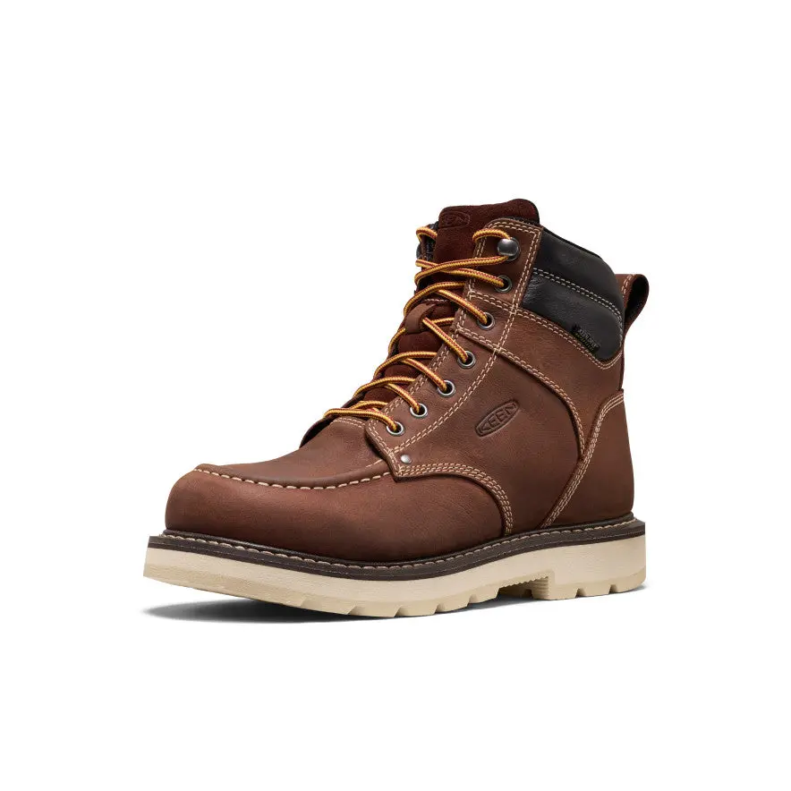 Men's Cincinnati 6" Waterproof 90° Heel Boot (Soft Toe) | Tuscan Red/Sandshell 3