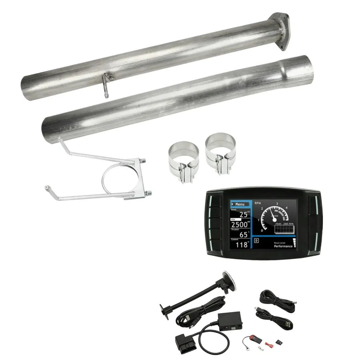 Cat Dpf Delete Pipe & Mini Maxx Tuner V2 For 6.7L Cummins Dodge Ram 2500/3500 2010-2017 1