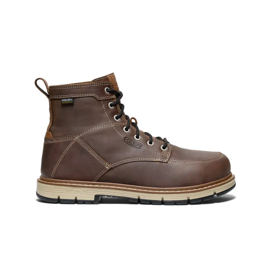 Men's San Jose 6" Waterproof 90° Heel Boot (Aluminum Toe)  |  Bison/Black 1
