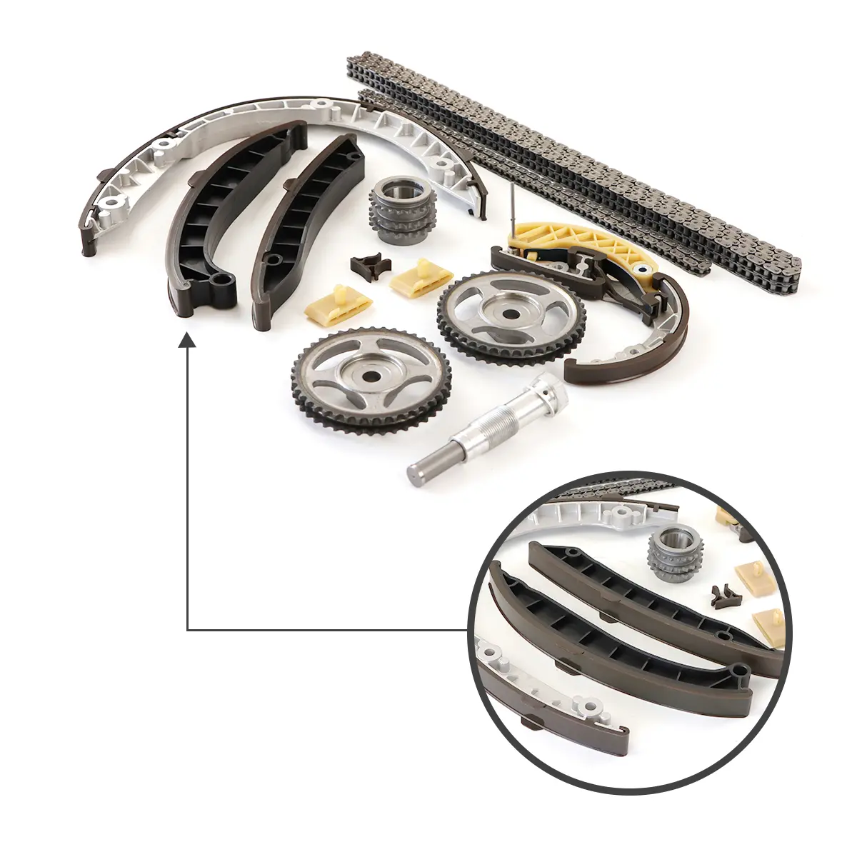 Daysyore Timing Chain Tensioner Guides Kit 94610725275 For 2013-2020 Porsche Panamera Macan S 3.0T 3.6T 2