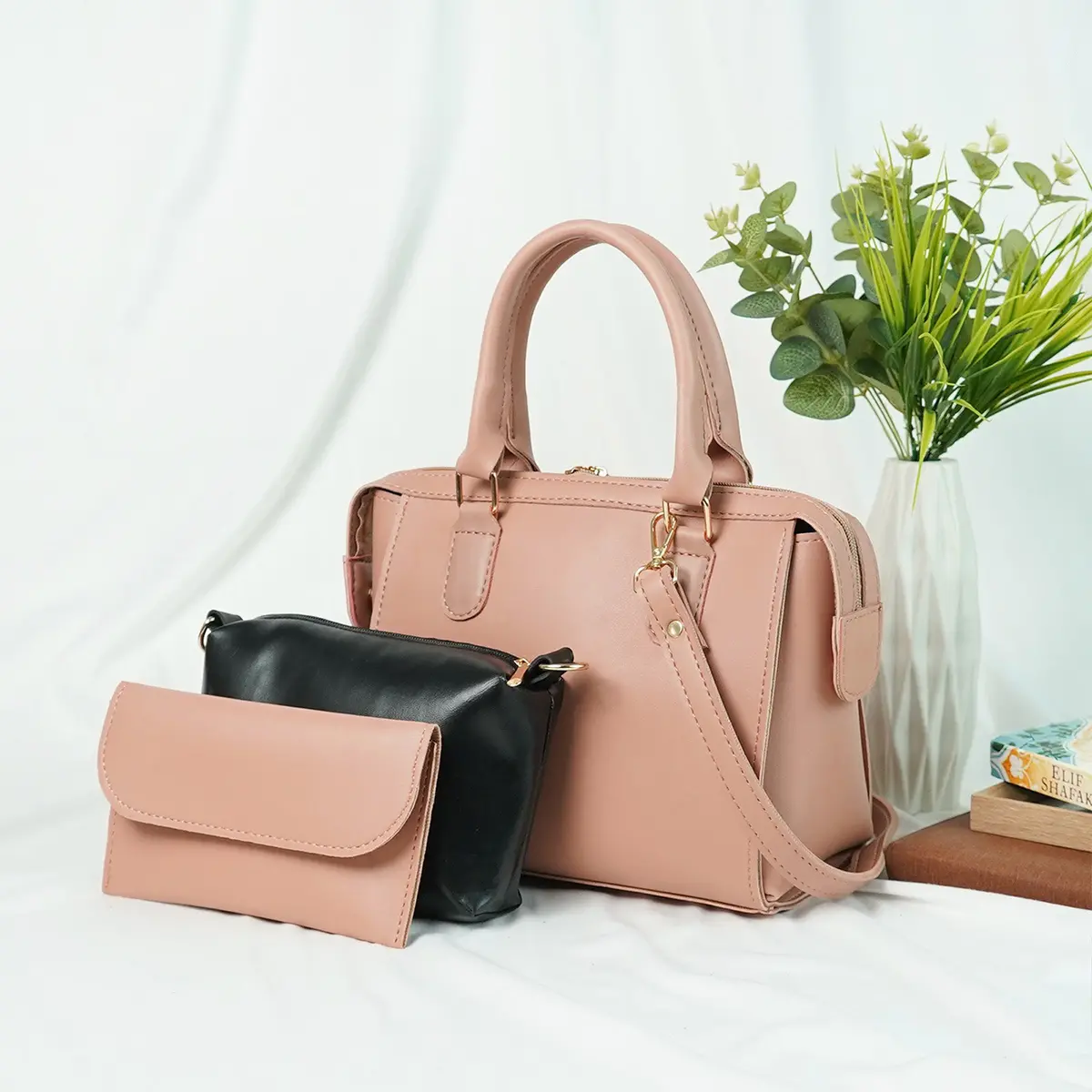 Olive Bag Set Of 3 Peach 1