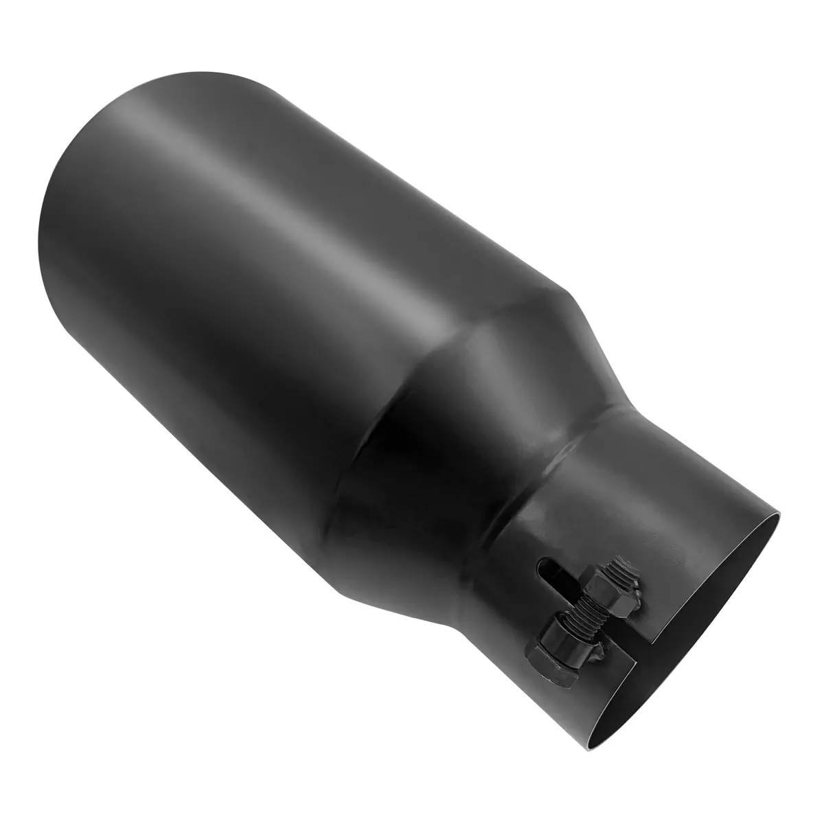 Seguler Diesel Exhaust Tip 4" Inlet 6" Outlet 12" Long Black Stainless Steel Bolt On 1