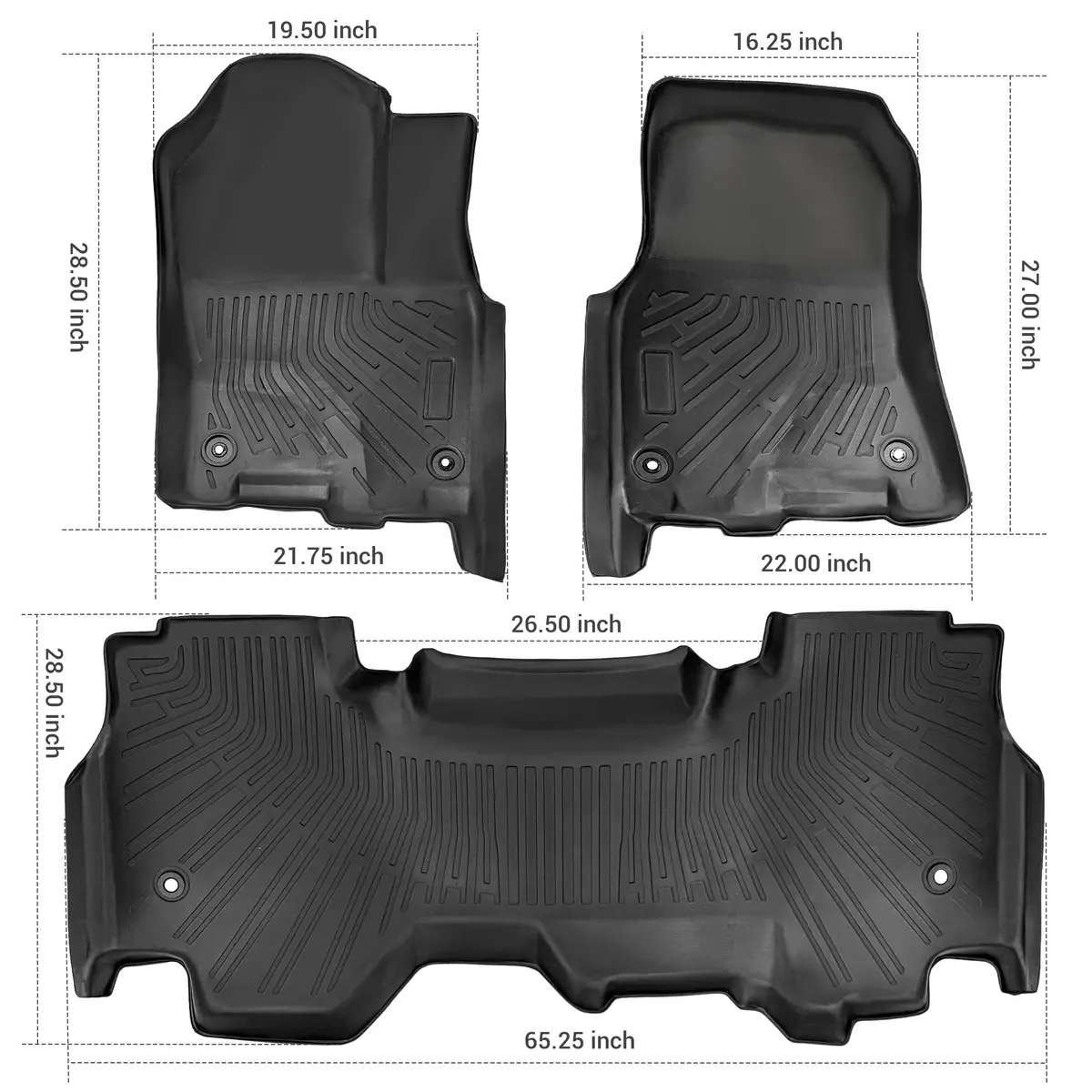 Seguler All-Weather Tpe Floor Mats For 2025-2026 Dodge Ram 1500 Quad Cab 2