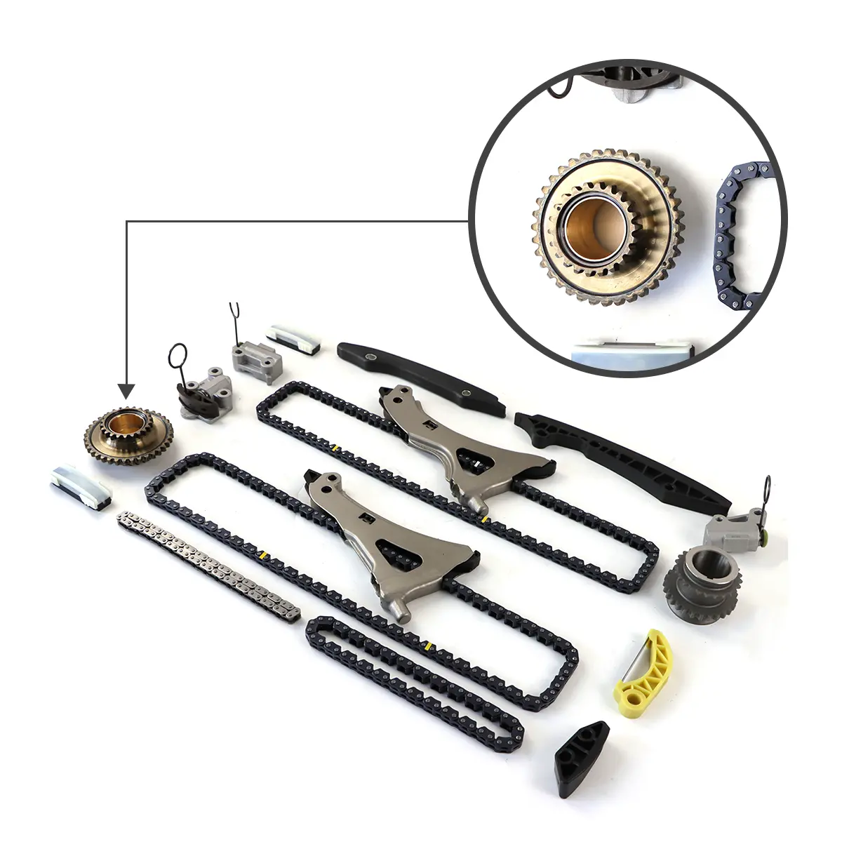 Daysyore Timing Chain Kit A0009935576 For 2010-2018 Mercedes M278 Cls550 E550 E500 S500 Sl550 W166 4.7L V8 Turbo 2