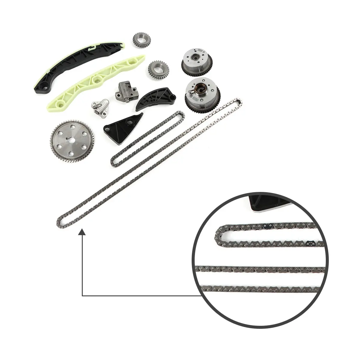 Daysyore Timing Chain Kit With Intake & Exhaust Vvt Gear For Genesis Coupe Santa Fe Sonata Tucson 2.4L Dohc G4kc 2