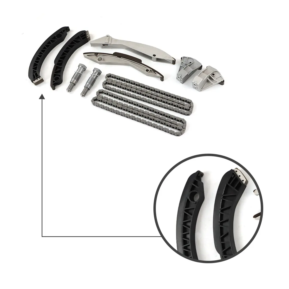 Daysyore Timing Chain Kit 11147574373 For 2001-2013 Bmw 550I 645Ci 650Ci 735I 740I 745I 750I X5 N62b 4.8L(Without Sprockets) 2