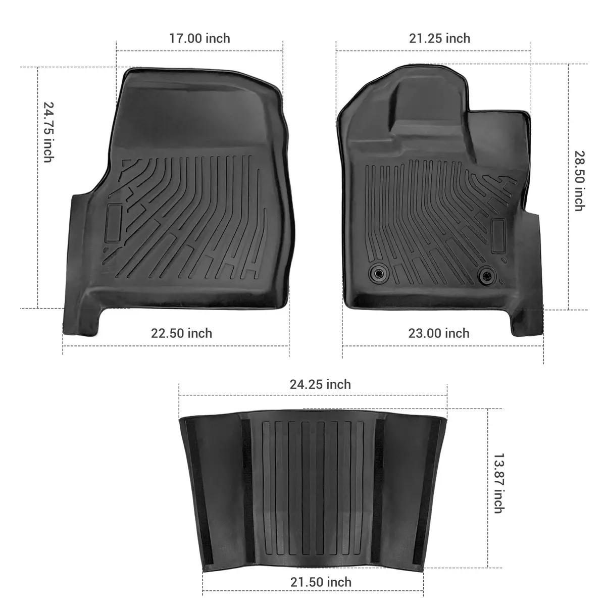 Seguler All-Weather Tpe Floor Mats For 2015-2025 Ford F150 Regular Cab Bucket Seat 2