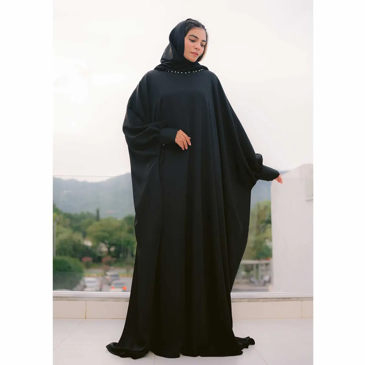 Cuff Sleeve Abaya Black (006) 1